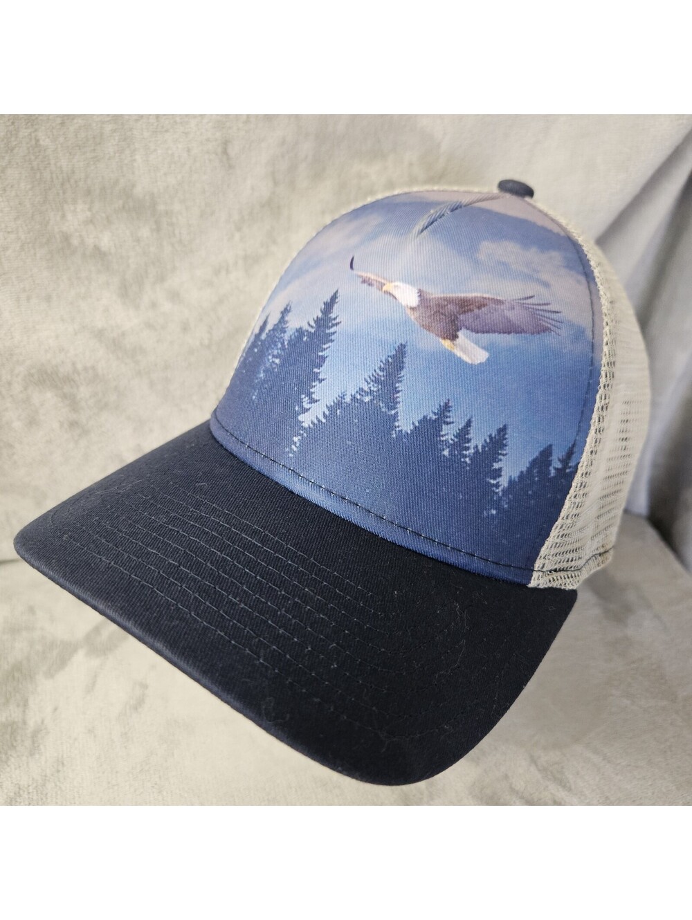 Eagle Forest Trees nature Hat Men One Size No Boundaries Mesh Snapback Trucker